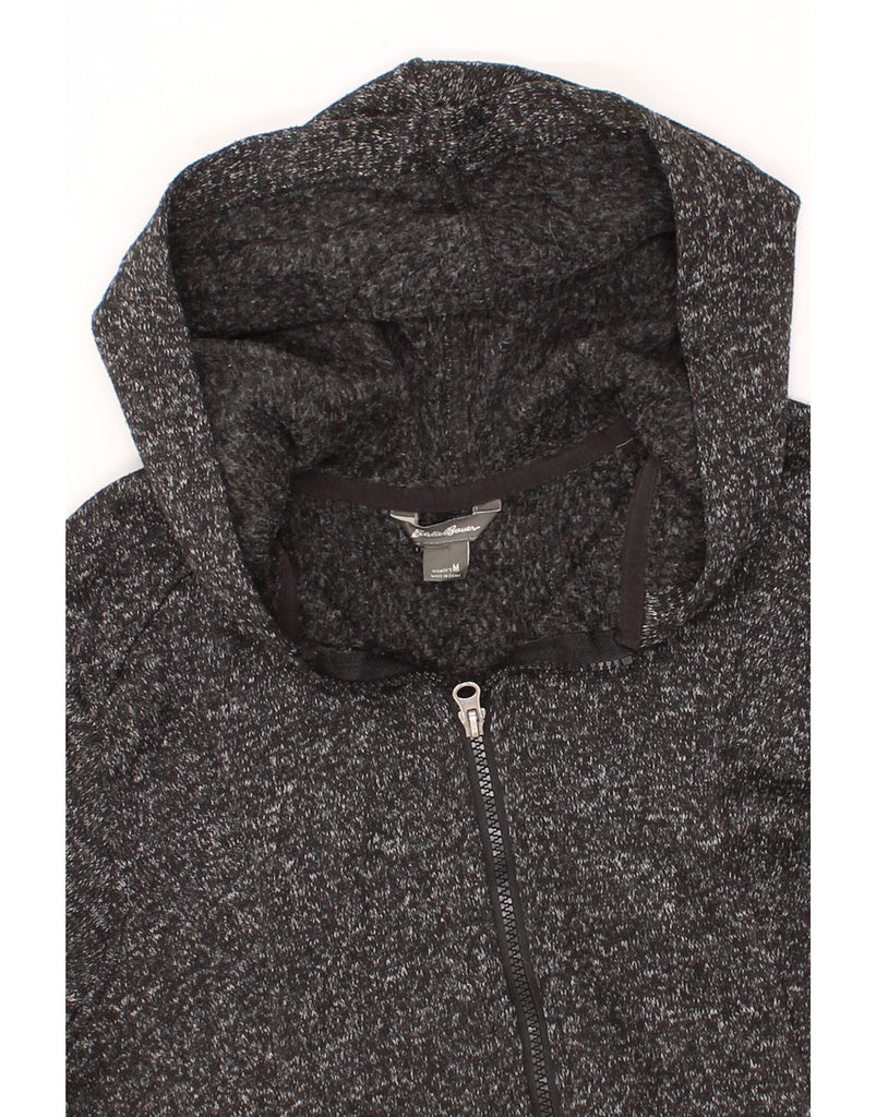 EDDIE BAUER Womens Zip Hoodie Sweater UK 12 Medium Grey Flecked Vintage Eddie Bauer and Second-Hand Eddie Bauer from Messina Hembry 