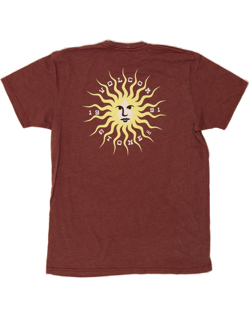 VOLCOM Mens Graphic T-Shirt Top XL Maroon Cotton Vintage Volcom and Second-Hand Volcom from Messina Hembry 
