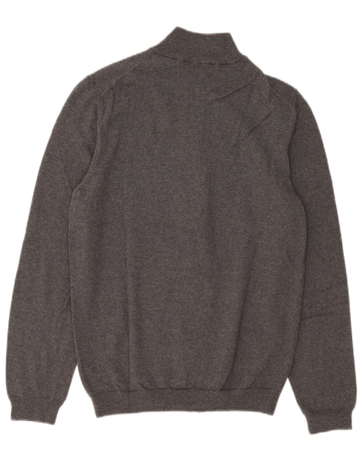 Hugo Boss Mens Slim Fit Cardigan Sweater Medium Grey Merino Wool