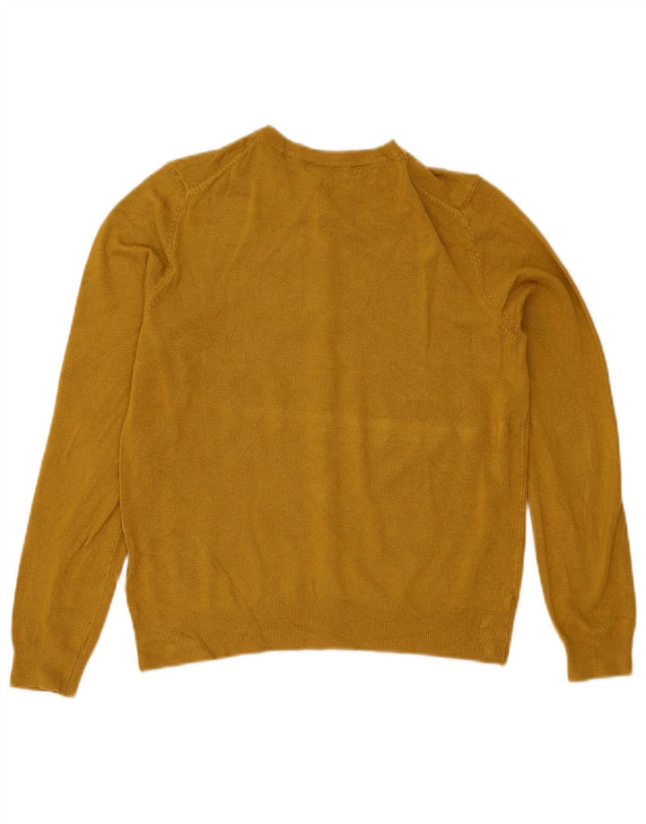 Marks & Spencer Womens Cardigan Sweater UK 12 Medium Yellow Viscose