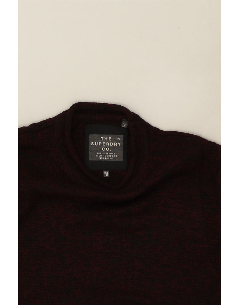 SUPERDRY Mens Crew Neck Jumper Sweater Medium Burgundy Acrylic | Vintage Superdry | Thrift | Second-Hand Superdry | Used Clothing | Messina Hembry 