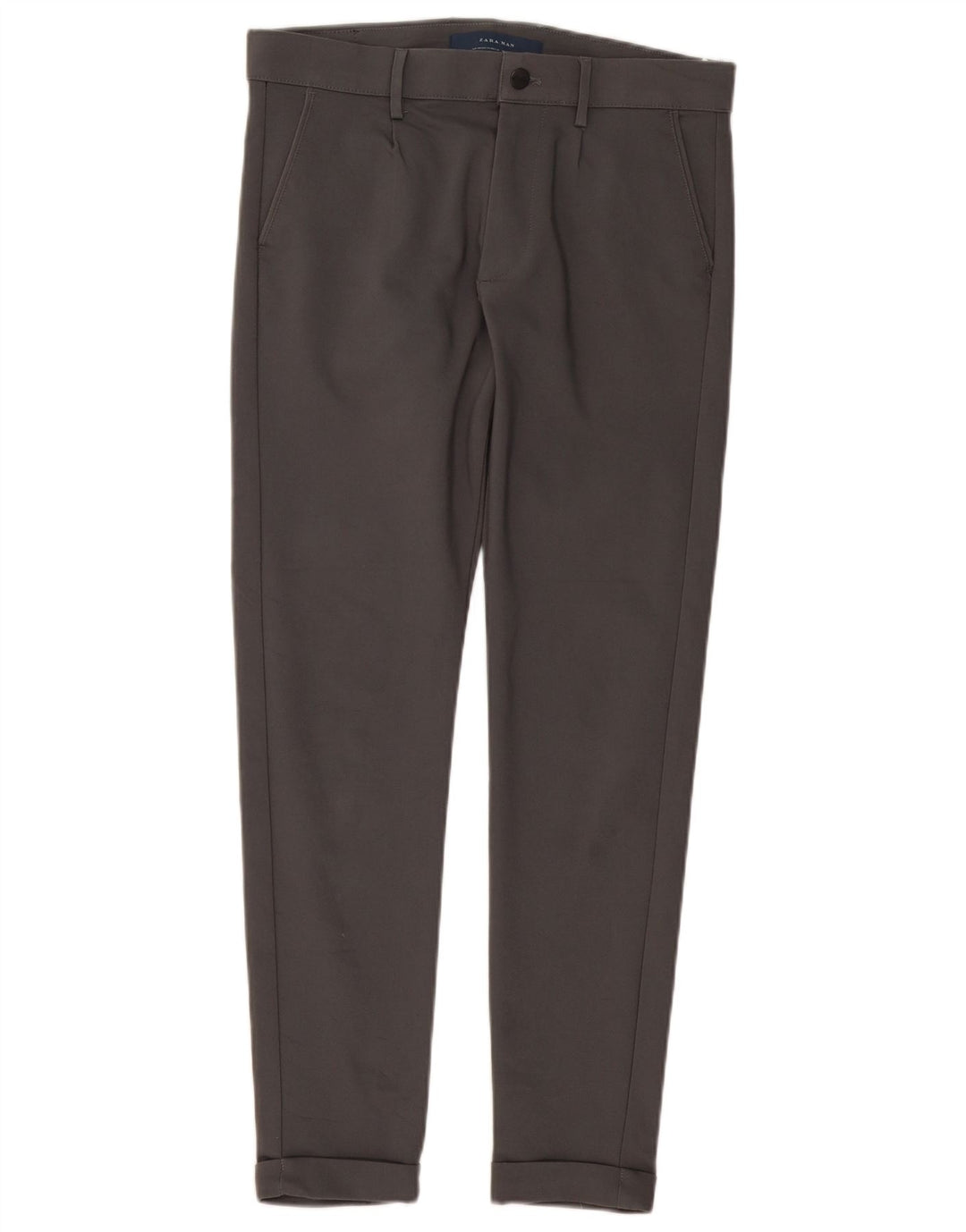 ZARA Mens Slim Chino Trousers EU 40 Medium W31 L28 Grey Cotton