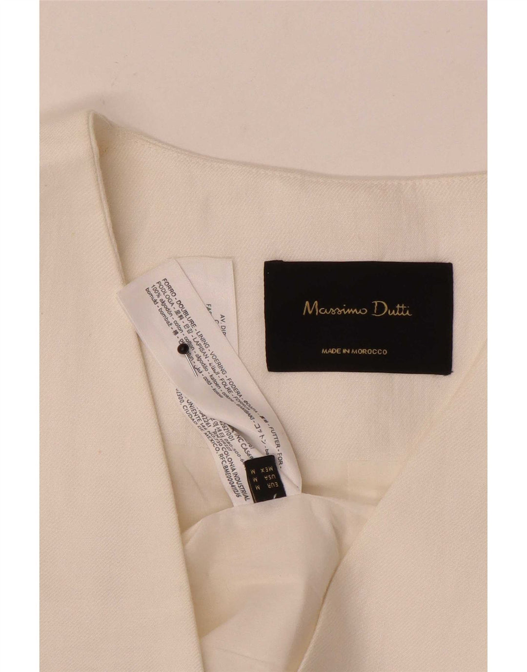Massimo Dutti Womens Waistcoat UK 12 Medium White Cotton