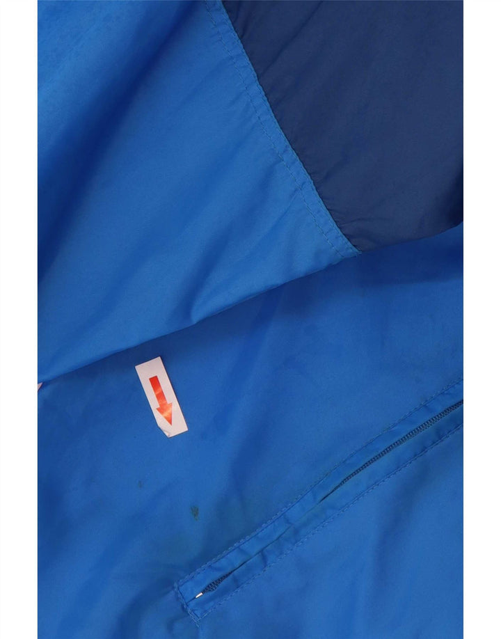 Sporting Club Mens Hooded Pullover Rain Jacket UK 36 Small Blue Colourblock