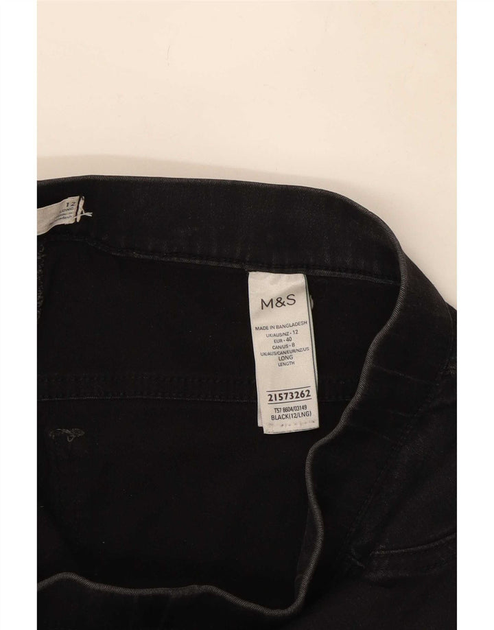 Marks & Spencer Womens Jegging Jeans UK 12 Medium W30 L29 Black Cotton