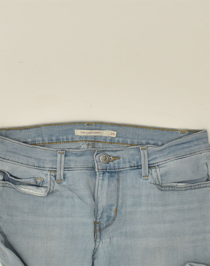 LEVI'S Womens 710 Skinny Denim Shorts W28 Medium Blue Cotton | Vintage Levi's | Thrift | Second-Hand Levi's | Used Clothing | Messina Hembry 