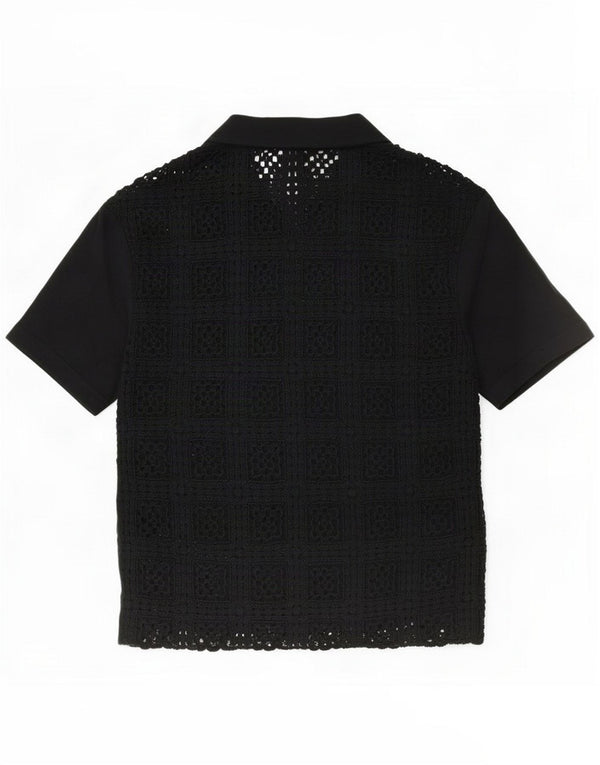 Zara Mens Short Sleeve Shirt Small Black Geometric