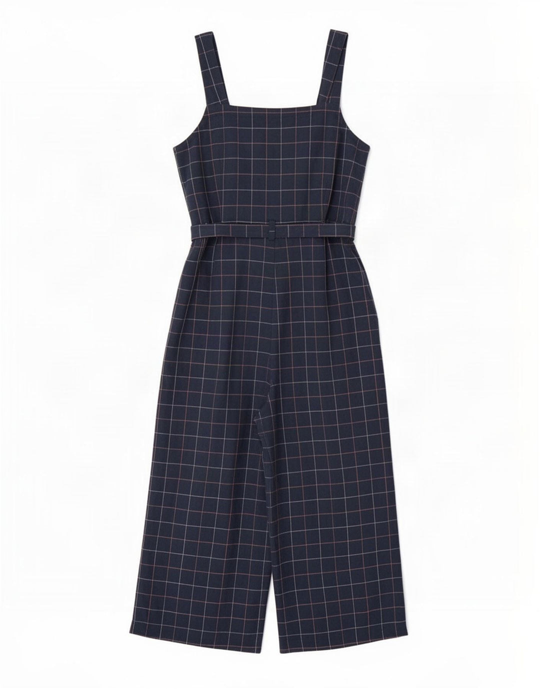 Seasalt Cornwall Womens Petite Jumpsuit UK 12 Medium Navy Blue Check Cotton