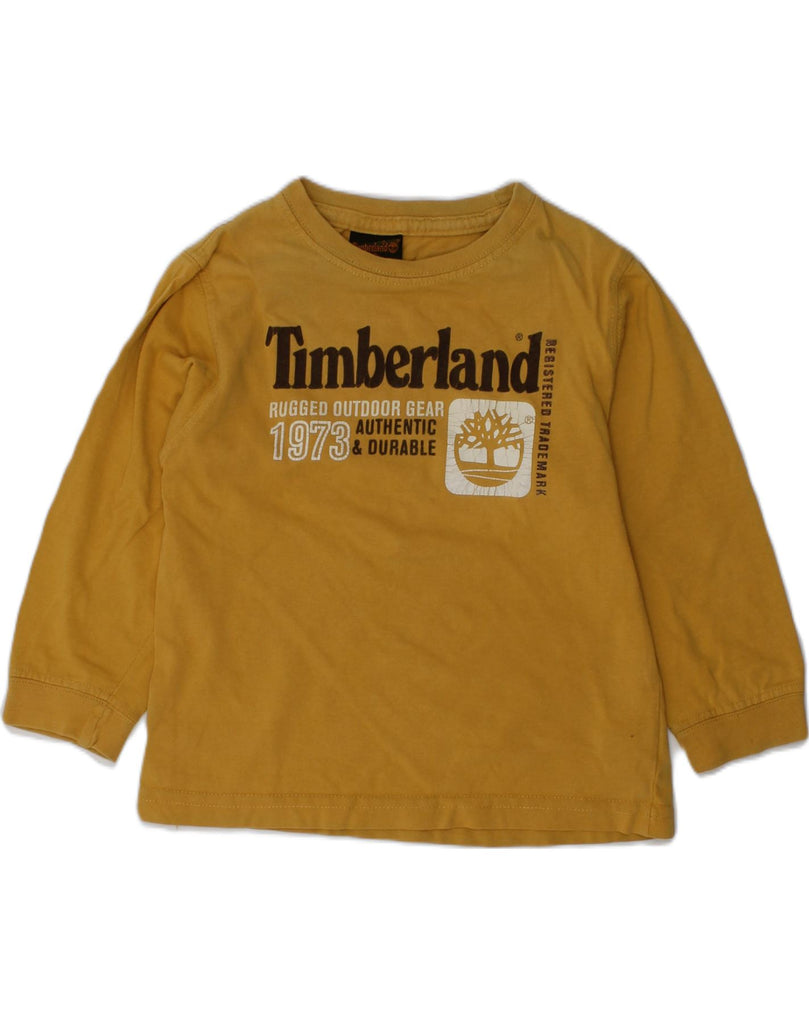 TIMBERLAND Baby Boys Graphic Sweatshirt Jumper 18-24 Months Khaki Cotton | Vintage Timberland | Thrift | Second-Hand Timberland | Used Clothing | Messina Hembry 