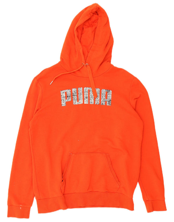 Puma Womens Graphic Hoodie Jumper UK 16 Large Orange