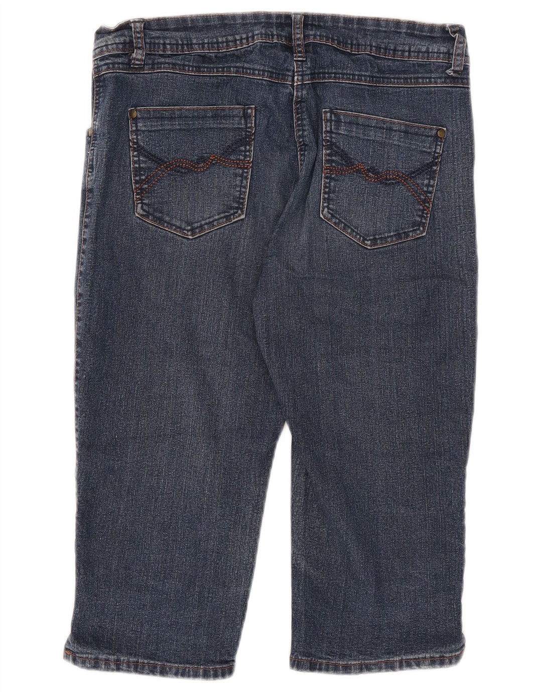 M&Co Womens Denim Bermuda Shorts UK 12 Medium W32  Blue Cotton