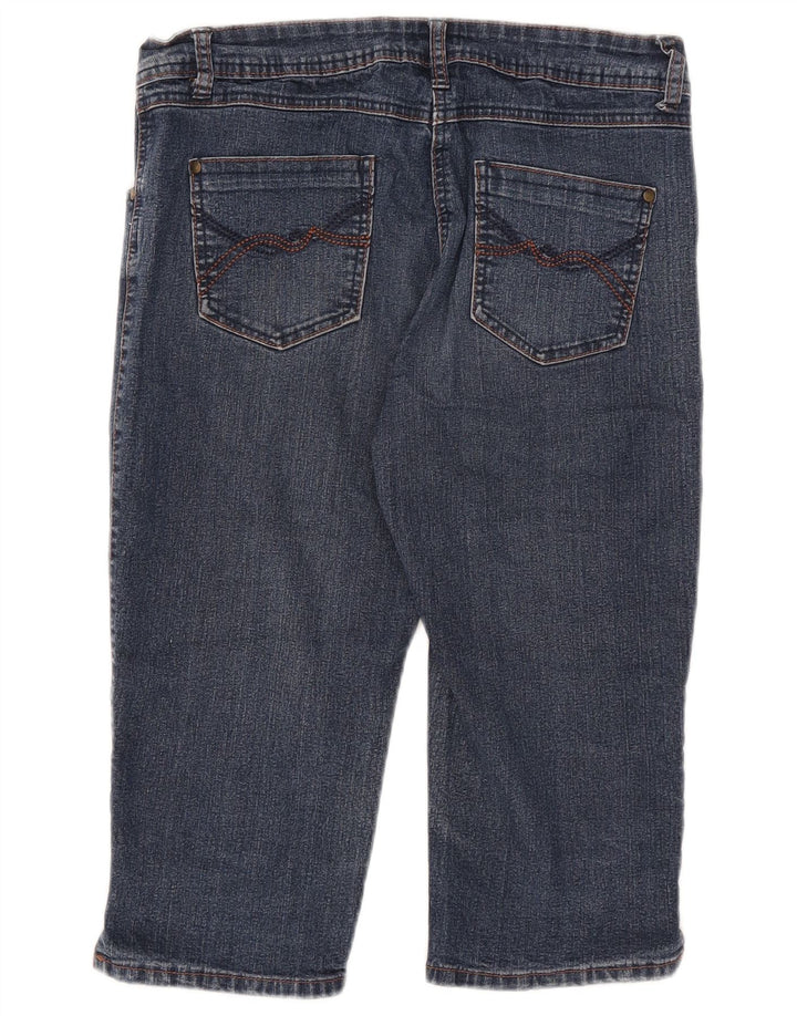 M&Co Womens Denim Bermuda Shorts UK 12 Medium W32  Blue Cotton