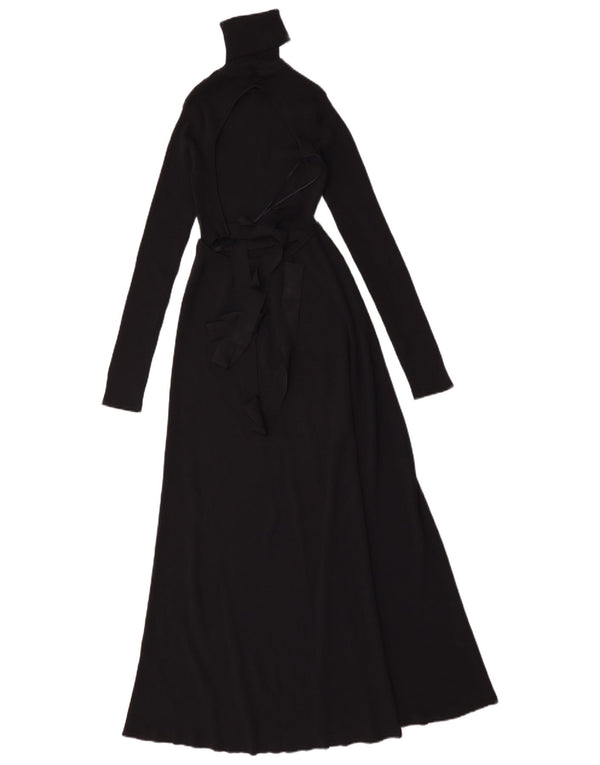 Zara Womens Long Sleeve Jumper Dress UK 8 Small Black Viscose