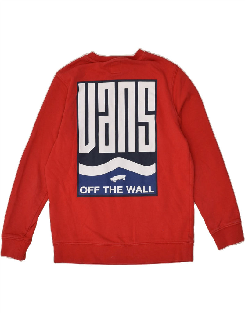 VANS Boys Graphic Sweatshirt Jumper 11-12 Years Small Red Cotton | Vintage Vans | Thrift | Second-Hand Vans | Used Clothing | Messina Hembry 