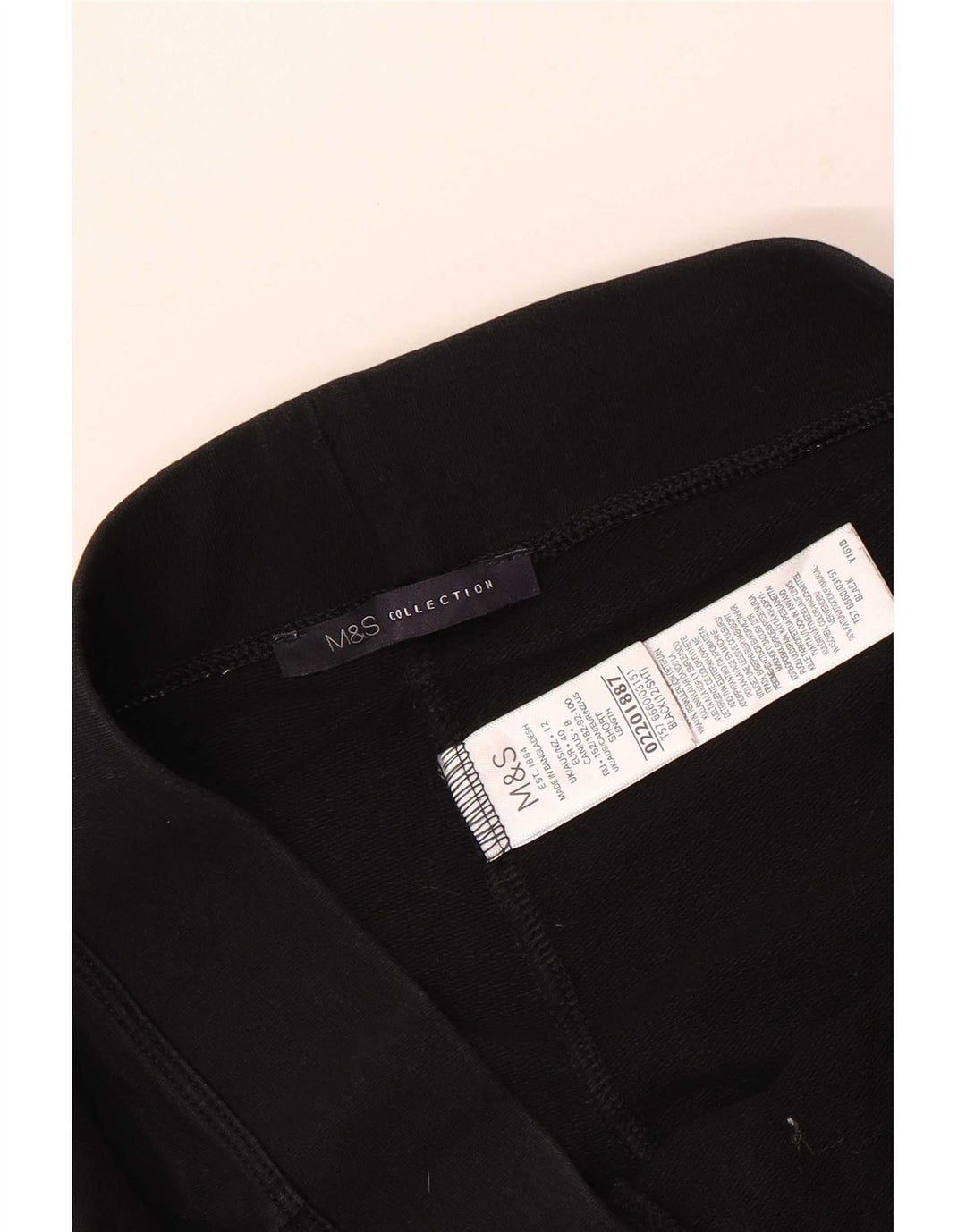 Marks & Spencer Womens Tracksuit Trousers UK 12 Medium Black Cotton