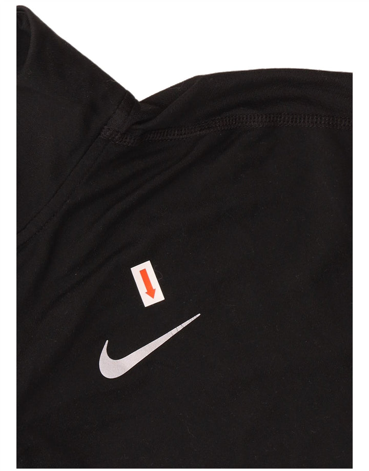 NIKE Womens Dri Fit Zip Neck Pullover Tracksuit Top UK 10 Small Black
