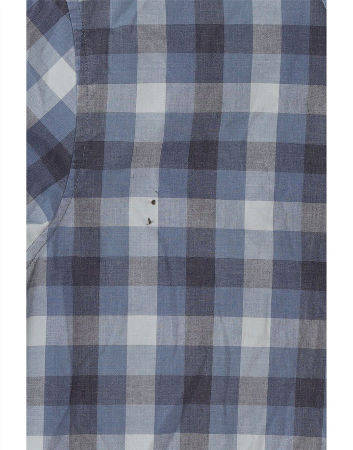 LEE Mens Stretch Regular Fit Short Sleeve Shirt Medium Blue Check Cotton Vintage Lee and Second-Hand Lee from Messina Hembry 