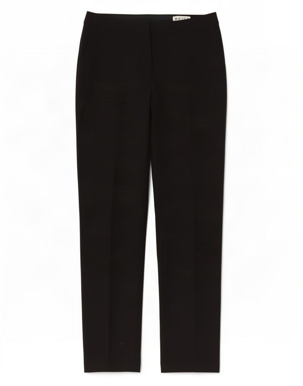 Reiss Womens Straight Casual Trousers UK 8 Small W28 L27 Black Wool
