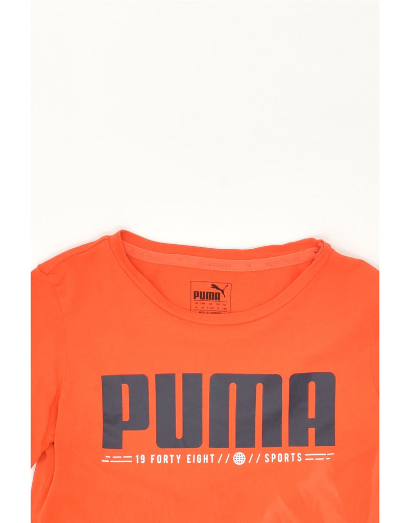 PUMA Boys Graphic T-Shirt Top 9-10 Years Medium  Orange Cotton | Vintage Puma | Thrift | Second-Hand Puma | Used Clothing | Messina Hembry 