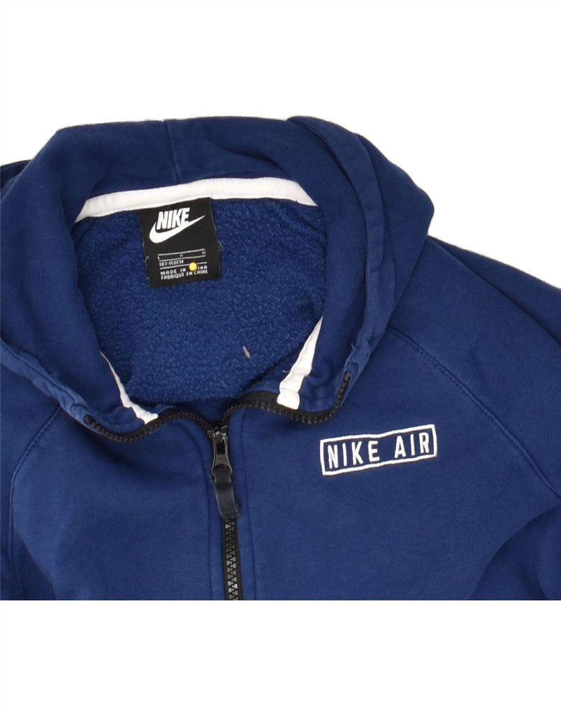 NIKE Boys Zip Hoodie Sweater 12-13 Years Large  Blue Cotton | Vintage Nike | Thrift | Second-Hand Nike | Used Clothing | Messina Hembry 