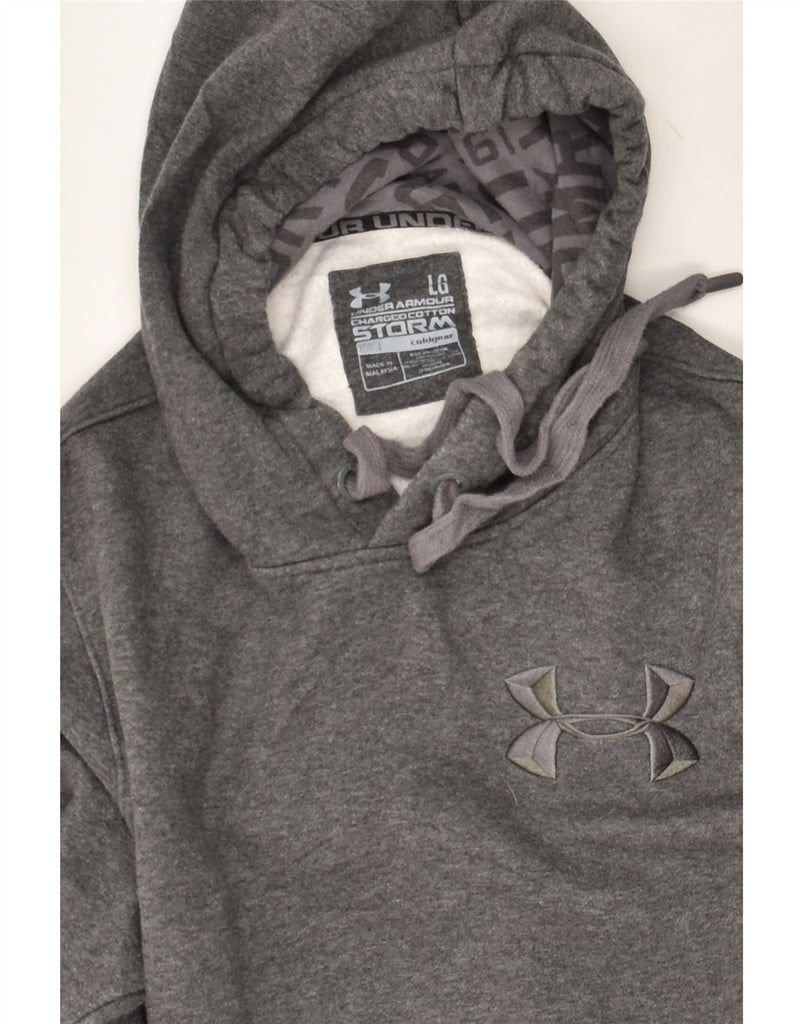 UNDER ARMOUR Mens Graphic Hoodie Jumper Large Grey Cotton | Vintage Under Armour | Thrift | Second-Hand Under Armour | Used Clothing | Messina Hembry 