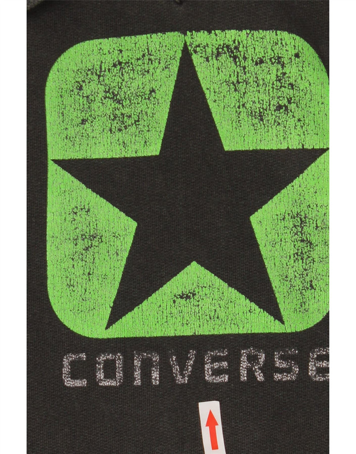 Converse Mens Graphic Hoodie Jumper Medium Grey Cotton