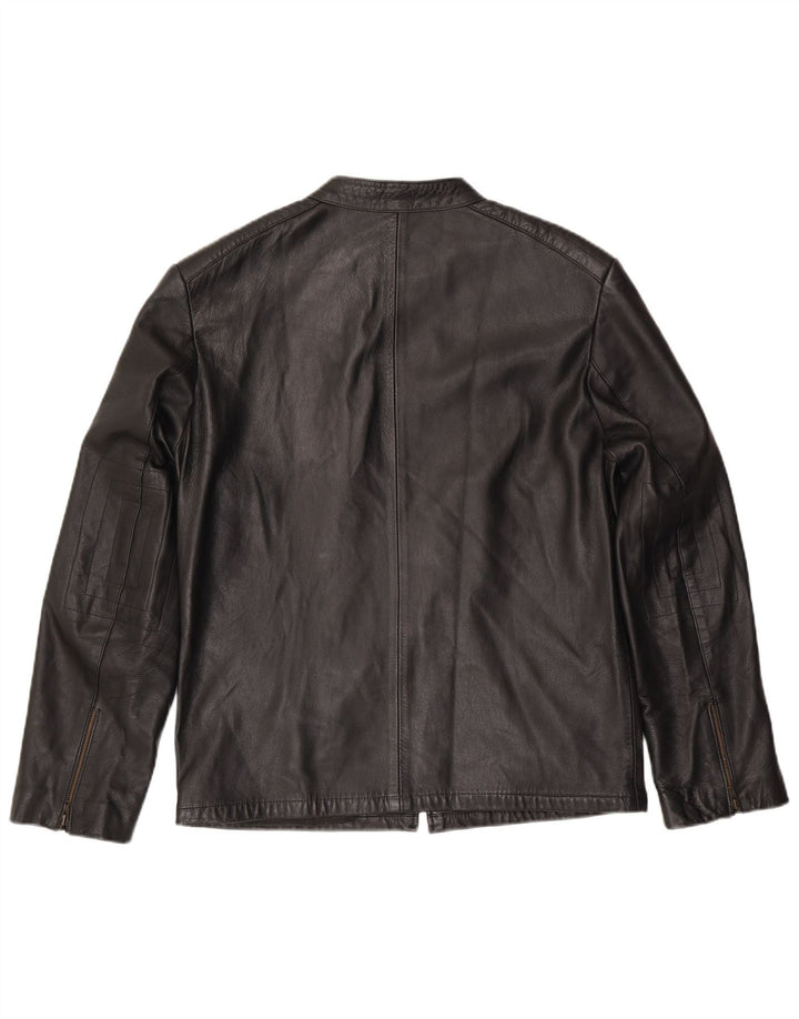 Vintage Mens Leather Jacket UK 38 Medium Black Leather