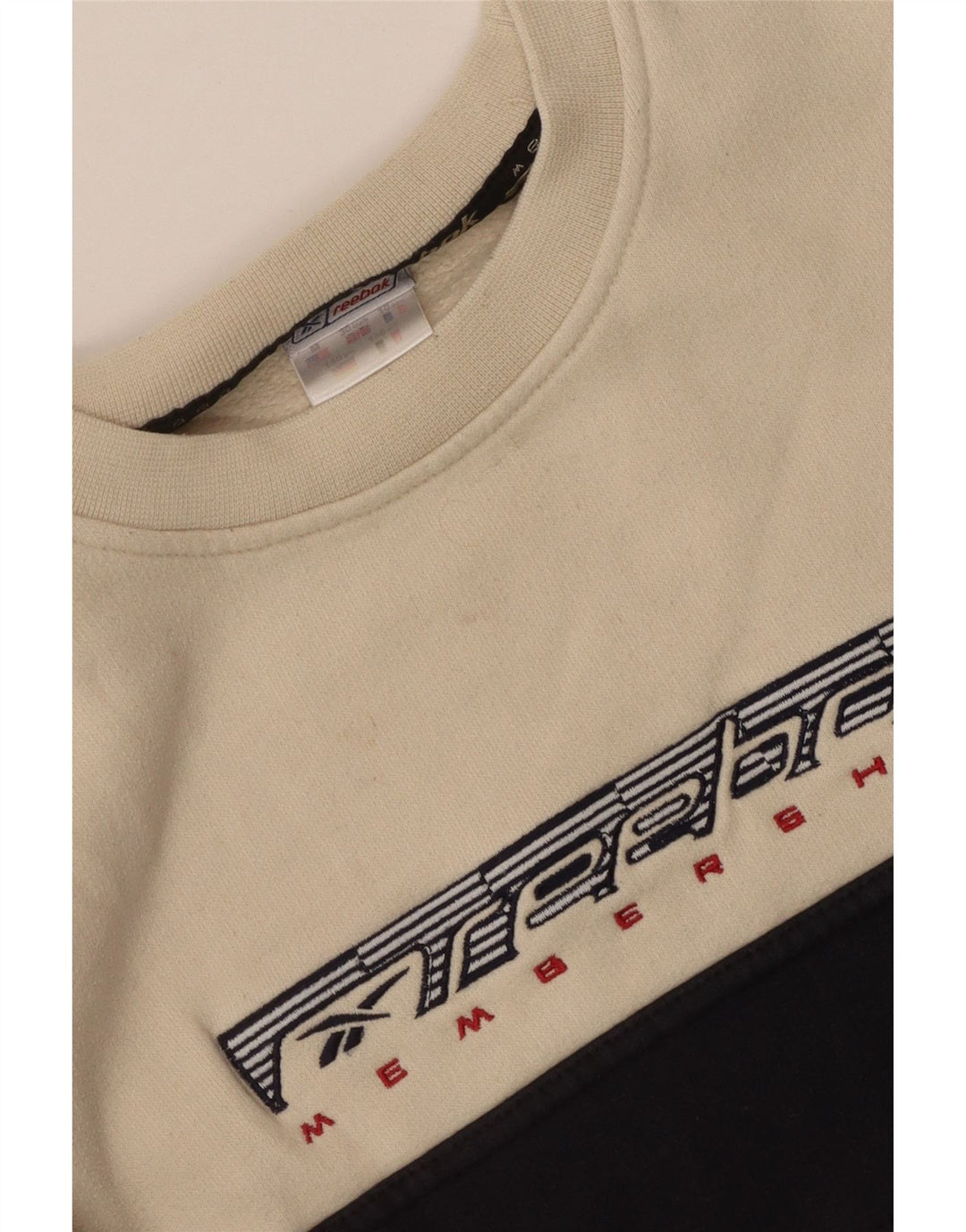 Reebok Boys Graphic Sweatshirt Jumper 10-11 Years Medium Beige Colourblock