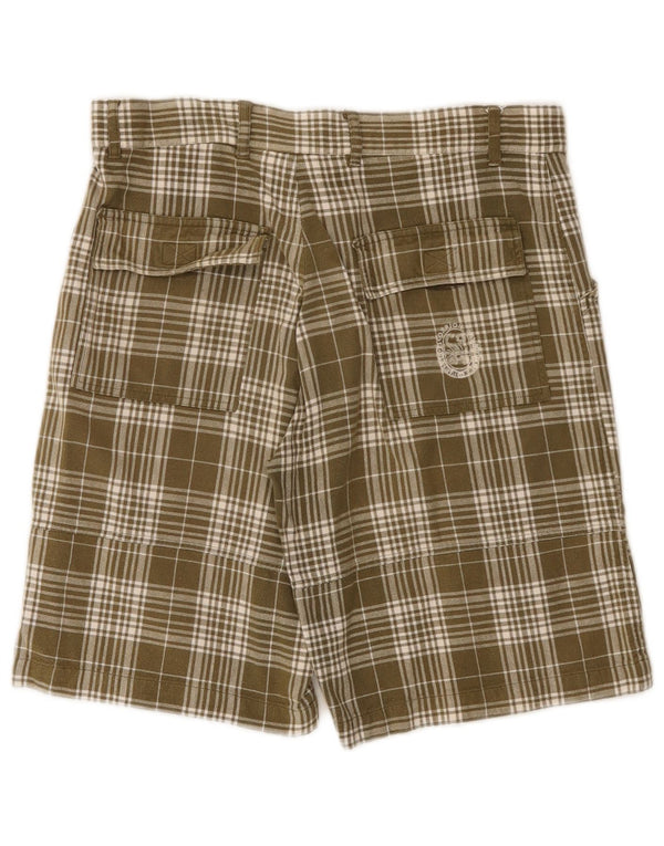Scorpion Bay Mens Casual Shorts W32 Large Khaki Check Cotton