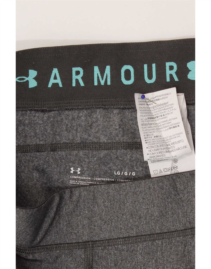 Under Armour Womens Capri Leggings UK 14 Large Grey Geometric Polyester