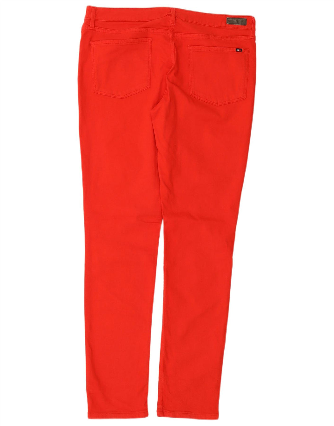 TOMMY HILFIGER Womens Skinny Casual Trousers W32 L32 Red Cotton