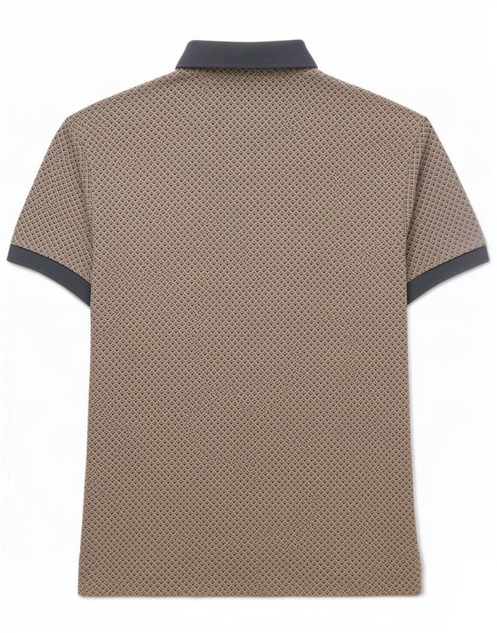 Barbour Mens Polo Shirt Large Grey Geometric Cotton