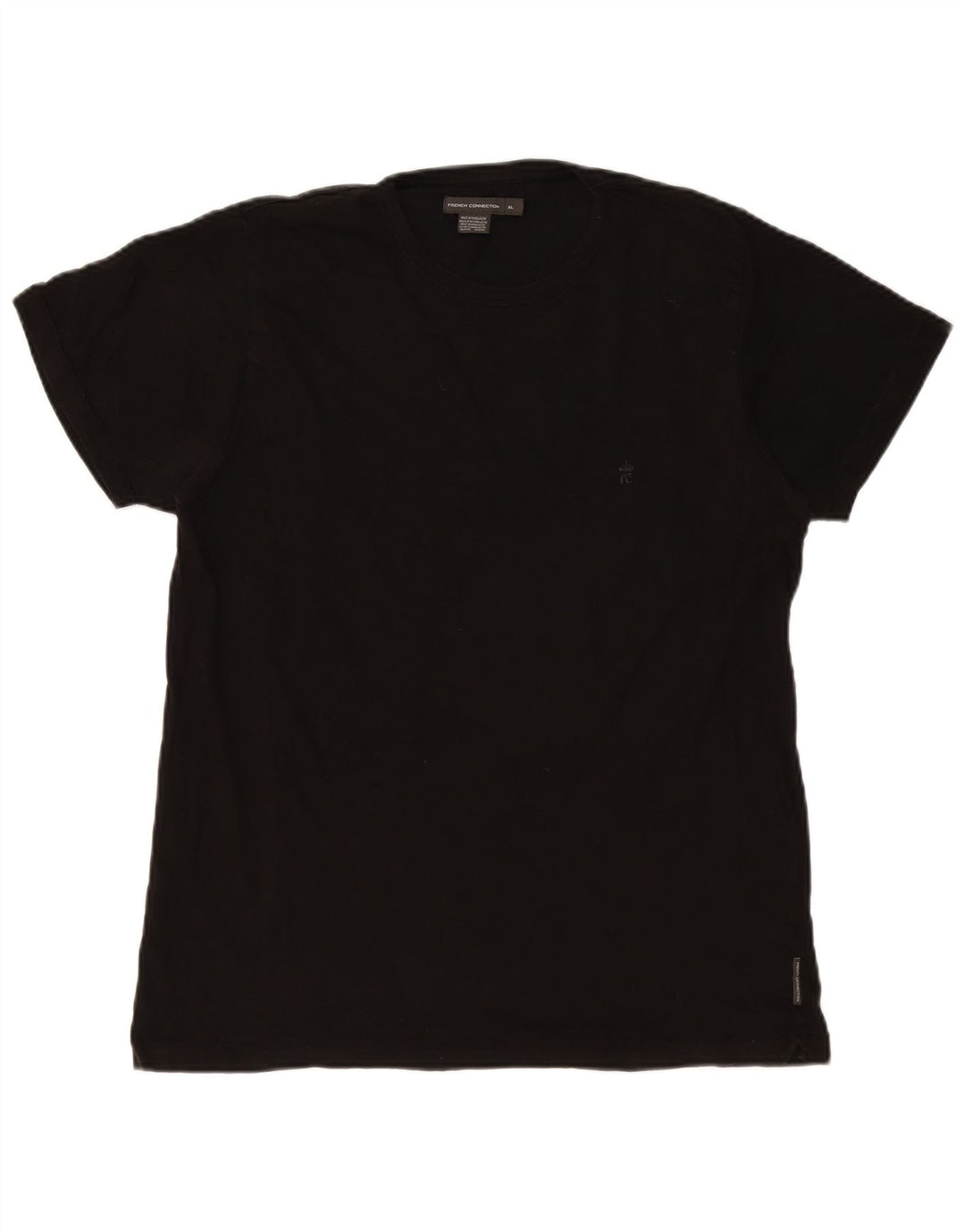 French Connection Mens T-Shirt Top XL Black Cotton