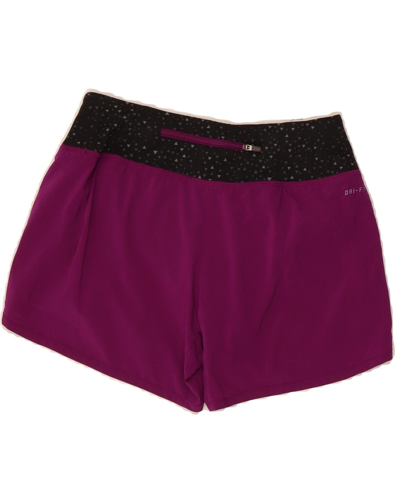NIKE Womens Dri Fit Sport Shorts UK 6 XS  Purple Colourblock Spandex Vintage Nike and Second-Hand Nike from Messina Hembry 