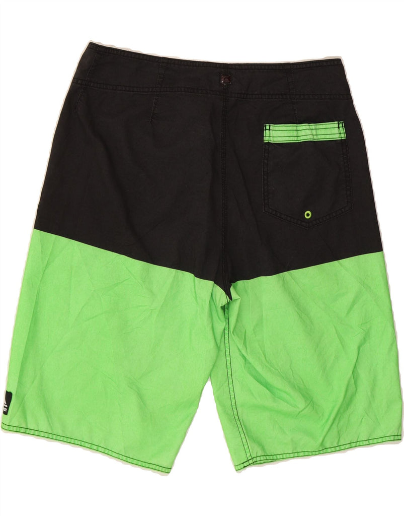 QUIKSILVER Mens Swimming Shorts Medium  Green Colourblock Polyester Vintage Quiksilver and Second-Hand Quiksilver from Messina Hembry 