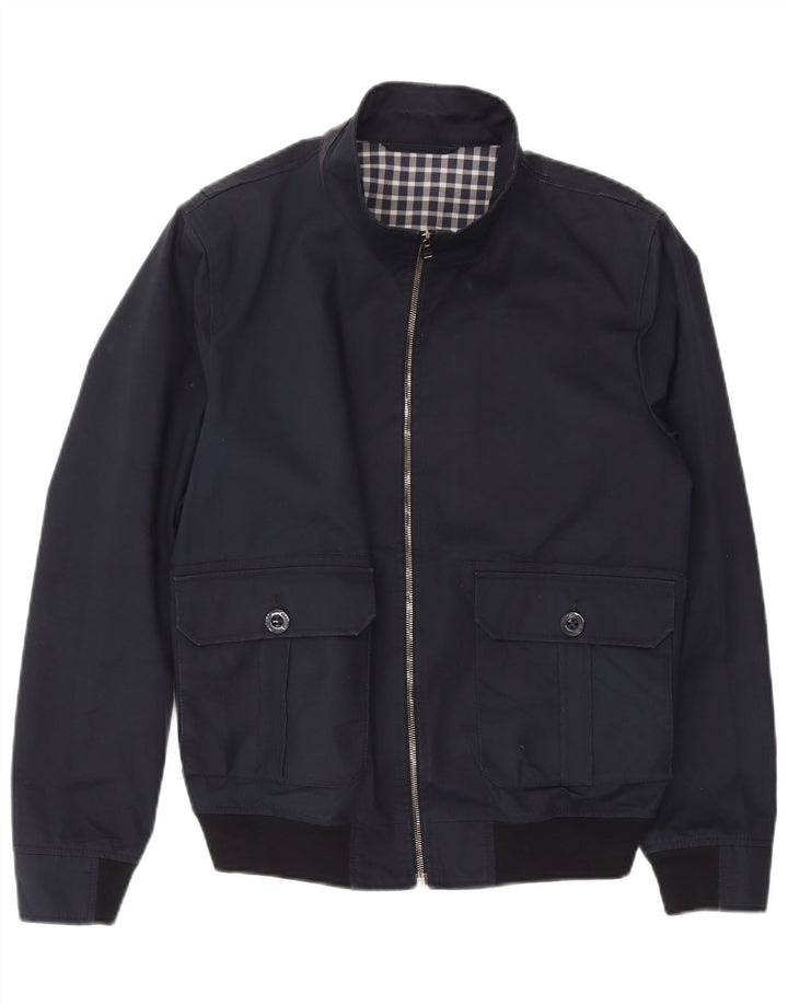 Mabrun Mens Bomber Jacket UK 38 Medium Navy Blue