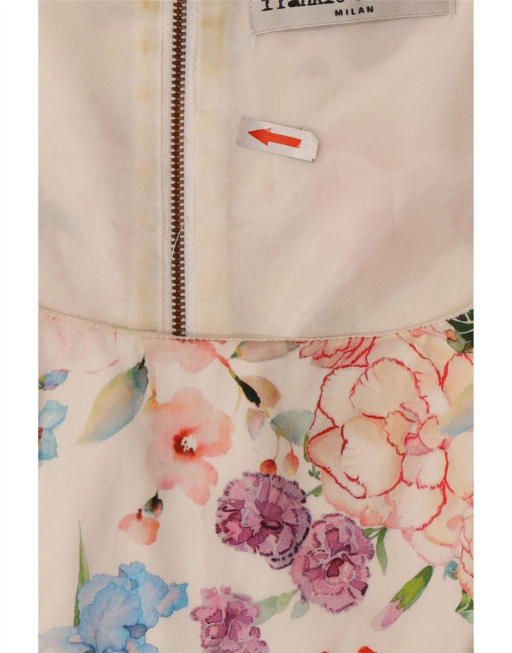 Frankie Morello Womens Sleeveless Sheath Dress IT 42 Medium White Floral