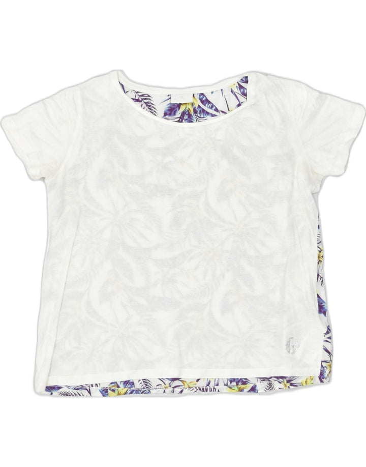 CONTE OF FLORENCE Womens Loose Fit Graphic T-Shirt Top UK 14 Medium White | Vintage | Thrift | Second-Hand | Used Clothing | Messina Hembry 
