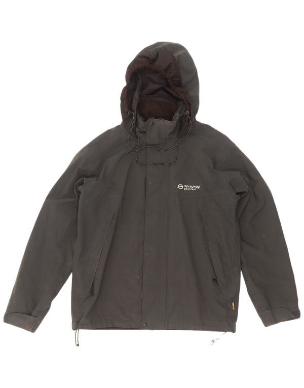 Sprayway Mens Hooded Rain Jacket UK 38 Medium Grey Polyester