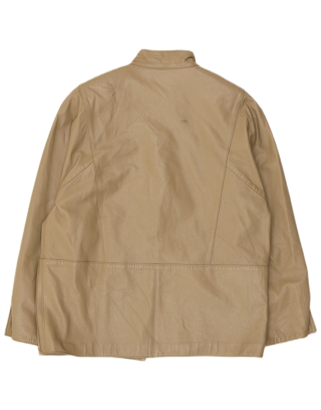 Vintage Womens Leather Jacket IT 46 Large Beige Leather
