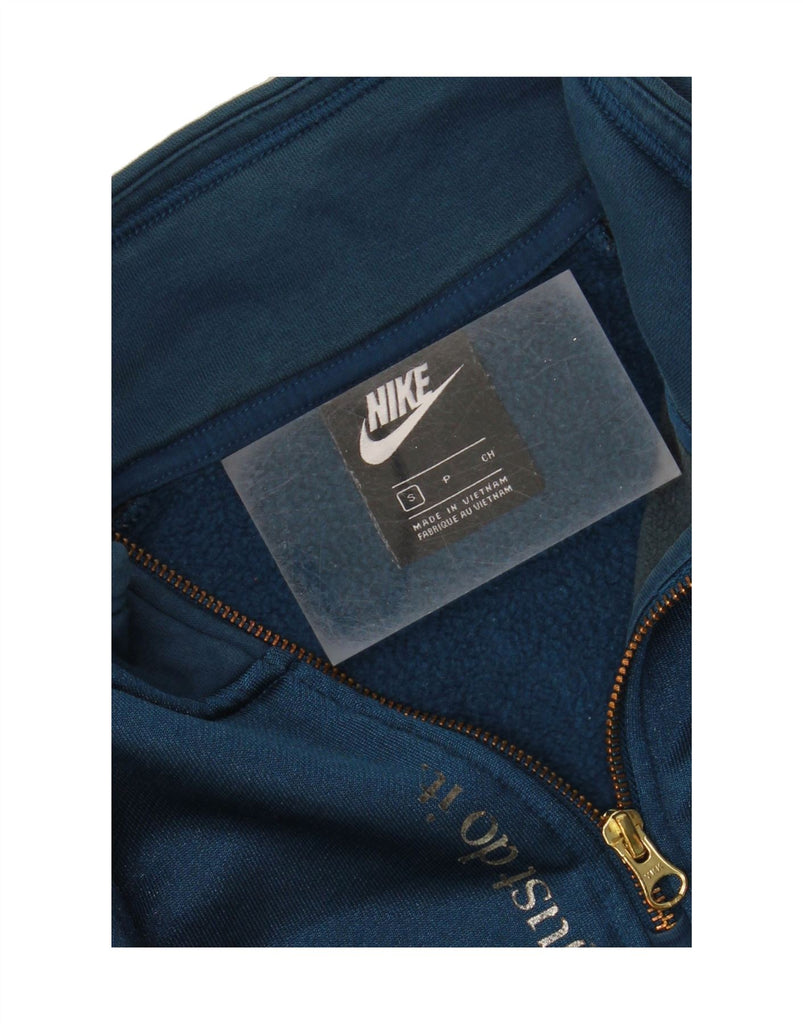 NIKE Womens Oversized Crop Graphic Sweatshirt Jumper UK 10 Small Blue Vintage Nike and Second-Hand Nike from Messina Hembry 