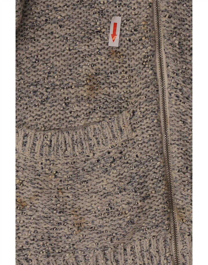 Marks & Spencer Womens Cardigan Sweater UK 14 Medium Blue Flecked Cotton