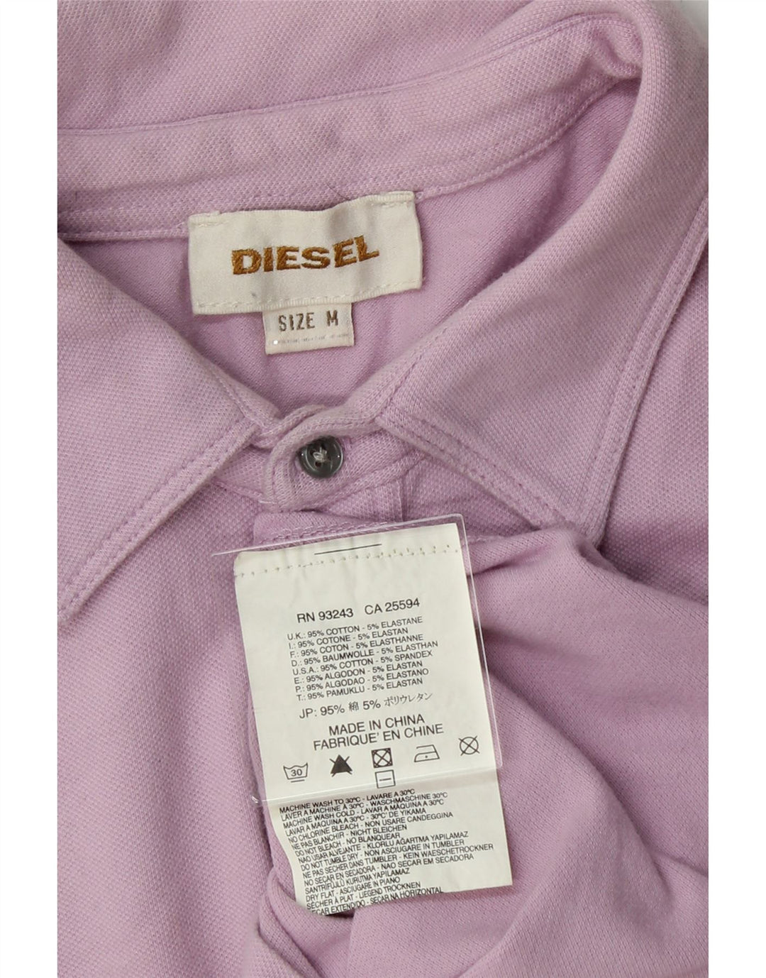 DIESEL Mens Polo Shirt Medium Purple Cotton Vintage Diesel and Second-Hand Diesel from Messina Hembry 