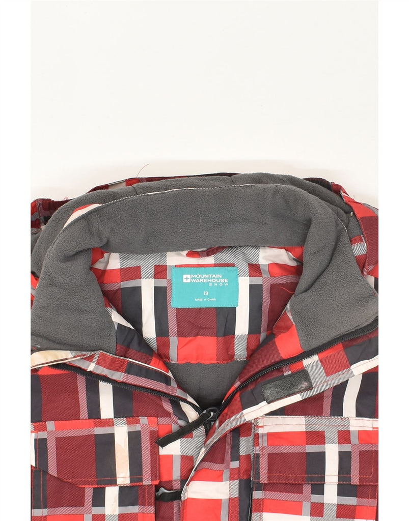 MOUNTAIN WAREHOUSE Boys Hooded Windbreaker Jacket 12-13 Years Red Check | Vintage Mountain Warehouse | Thrift | Second-Hand Mountain Warehouse | Used Clothing | Messina Hembry 