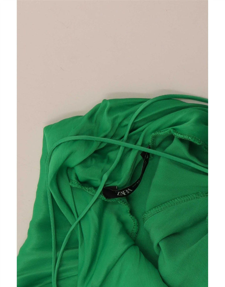 Zara Womens Halter Dress UK 4 XS Green