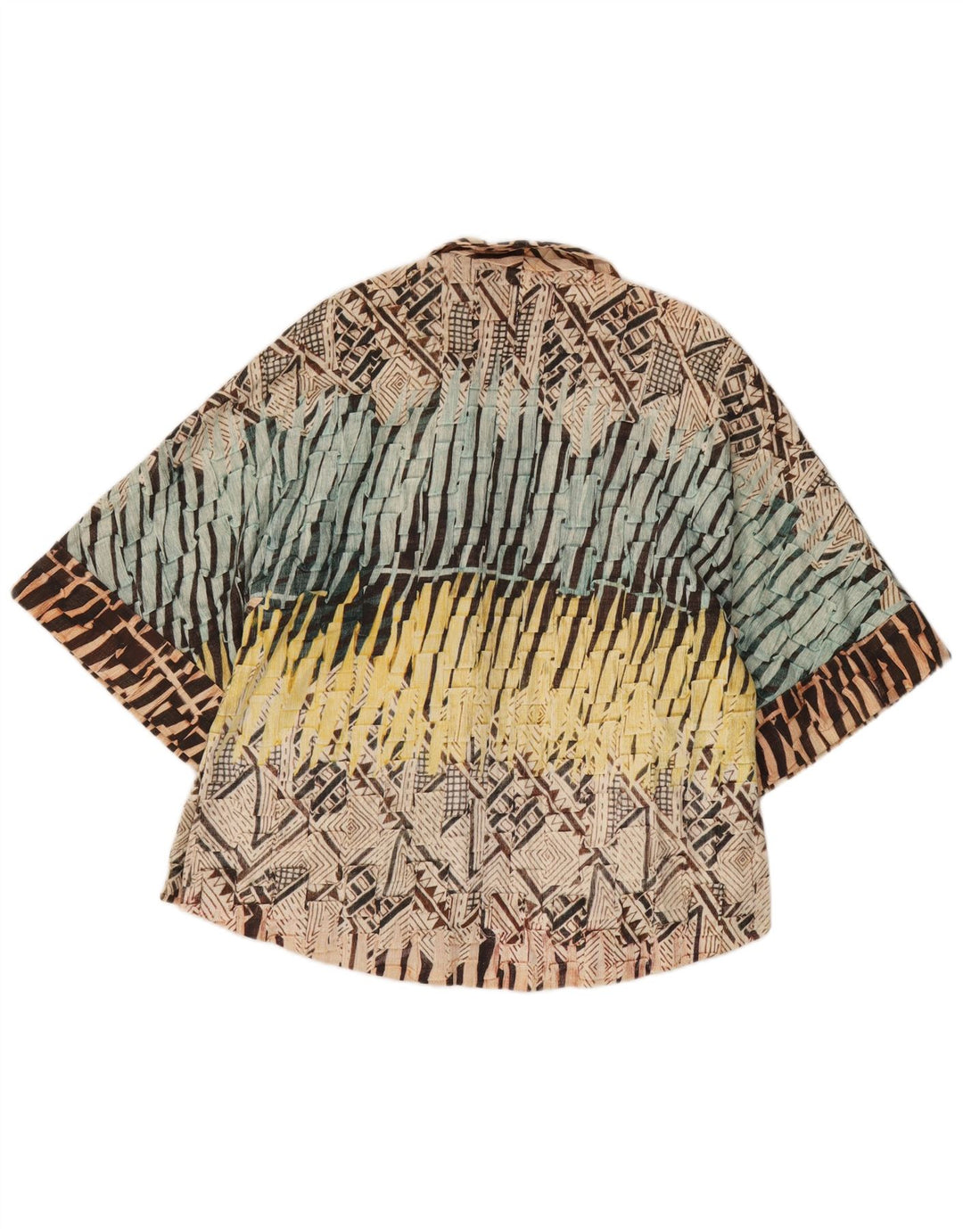 Zara Womens Oversized Cardigan Top UK 10 Small Multicoloured Geometric