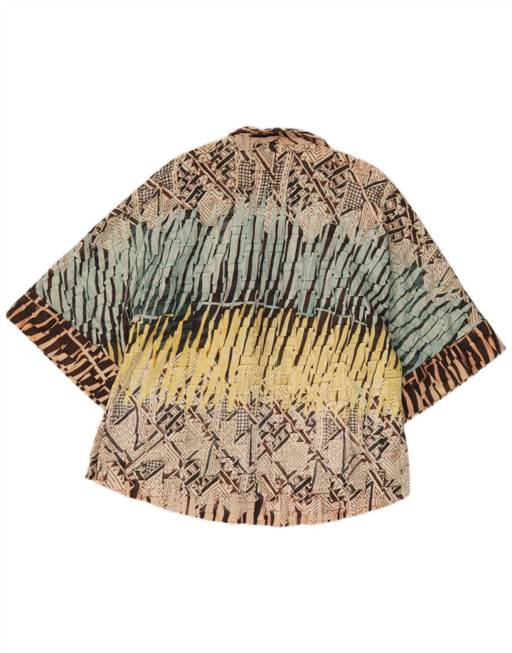 Zara Womens Oversized Cardigan Top UK 10 Small Multicoloured Geometric