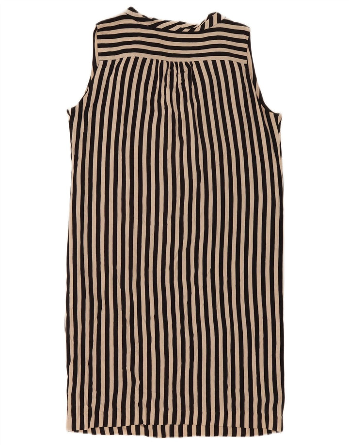 Zara Womens Sleeveless Shift Dress UK 14 Medium Black Striped Viscose