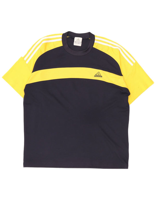 Adidas Mens T-Shirt Top UK 44/46 XL Navy Blue Colourblock