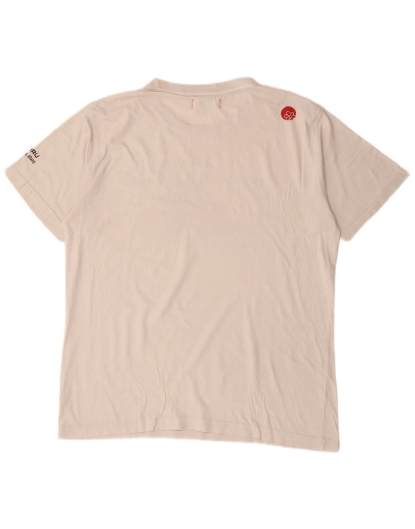 Guru Mens Graphic T-Shirt Top XL White Cotton